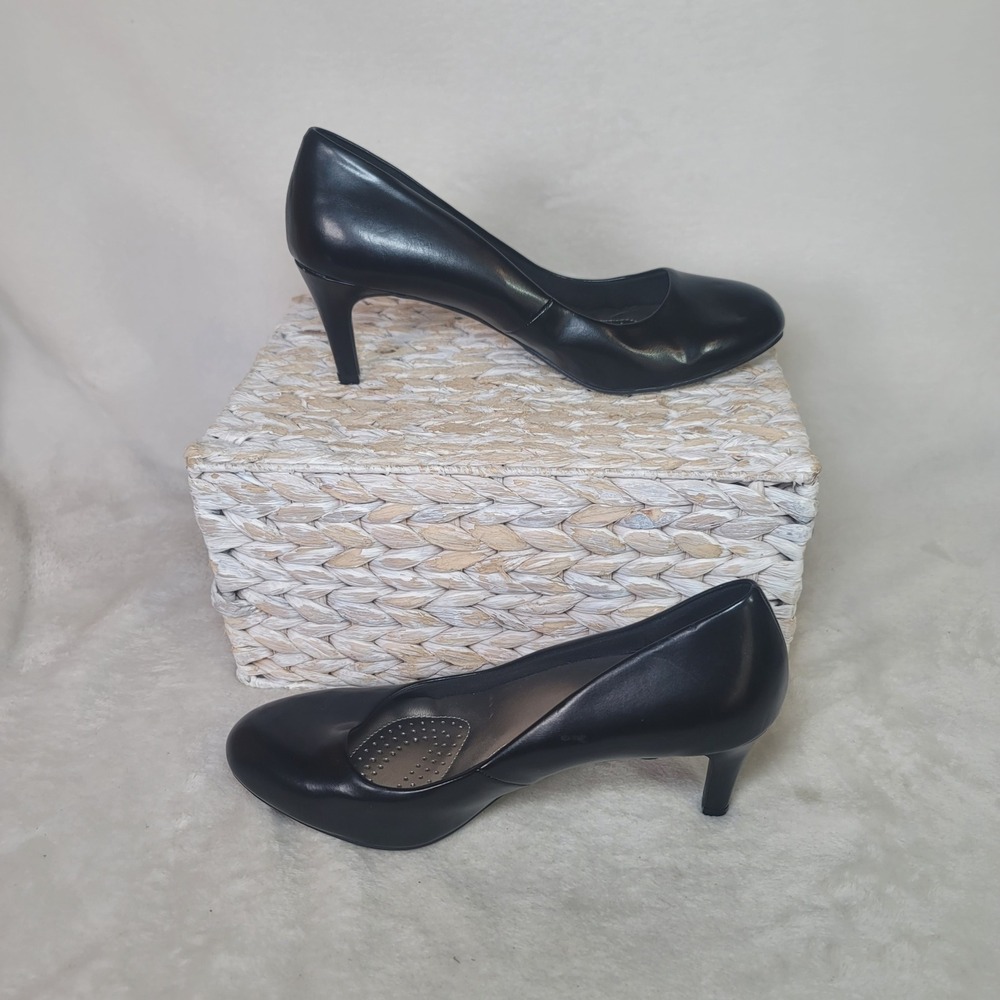 Dexflex Comfort Black Round Toe Pumps Heels Classiccore Size 10W Office Capsule